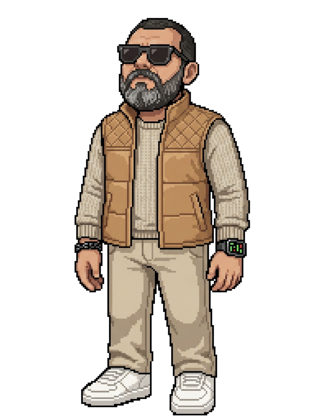 Pixel-art portrait of Rodolfo Gluck, founder of The Pots Method